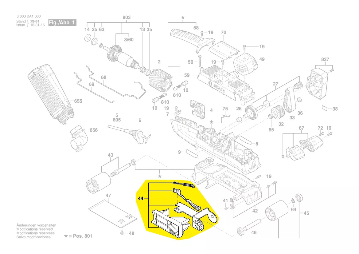 Fourche réf. 1 619 X06 963 ponceuse à bande
